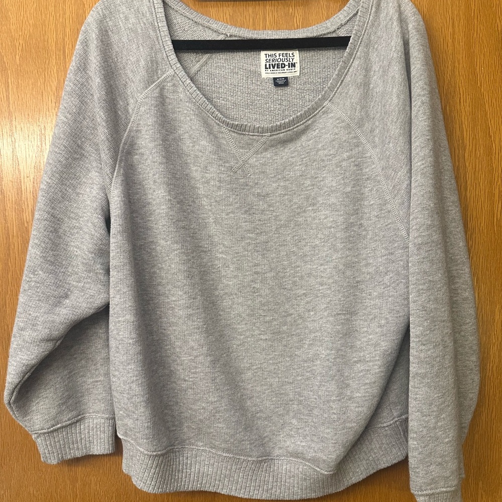 American Eagle “Seriously Lived-In” Gray Sweater – Size M